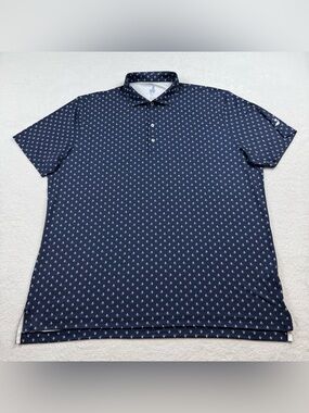 Johnnie-O for the Birdies polo shirt men’s XL blue featherweight golf performanc